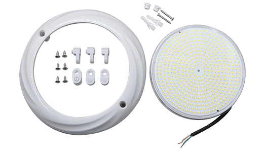 all parts of the PAR56 frame style pool light bulb